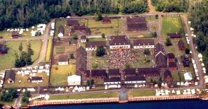 An aerial view of Fort William Historical Park.